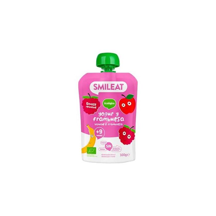 Smileat Pouch Yogur de Frambuesa Ecológico 100g