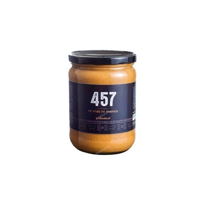 PALEOBULL Crema de Cacahuete 457 100% Cacahuete 500g - Sin Aceite de Palma, Sin Azúcar, Sin Sal, Vegana