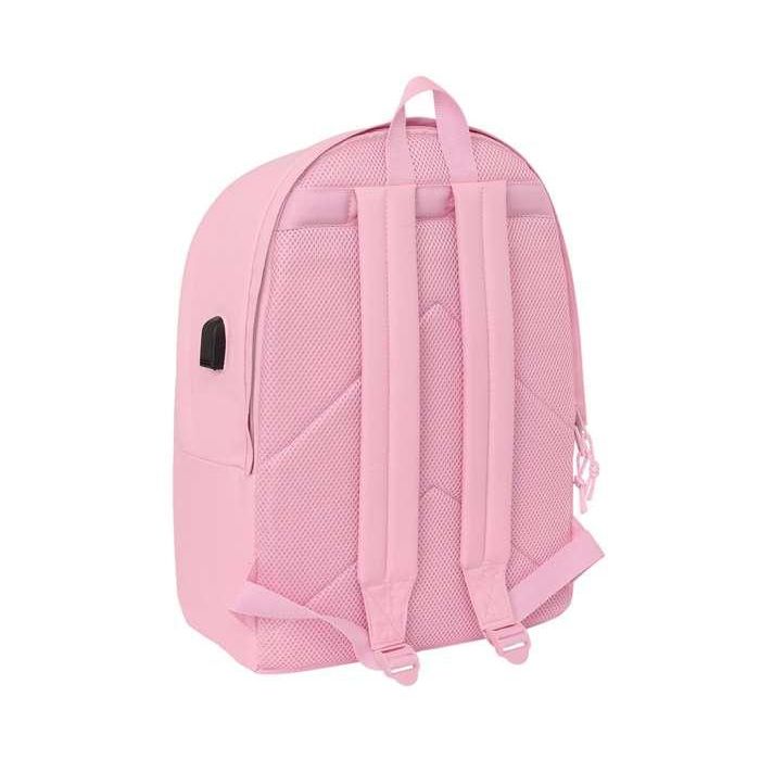 Safta Mochila Doble para Portátil 15,6" + USB Real Madrid Chica Rosa 31x44x18 cm 6