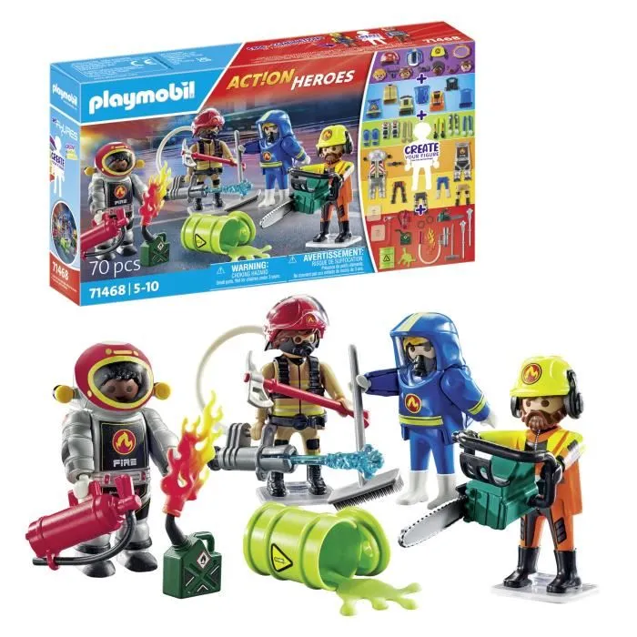 Playmobil Bomberos Action Heroes 71468 My Figures Figuras Creativas para Niños +5 Años 2