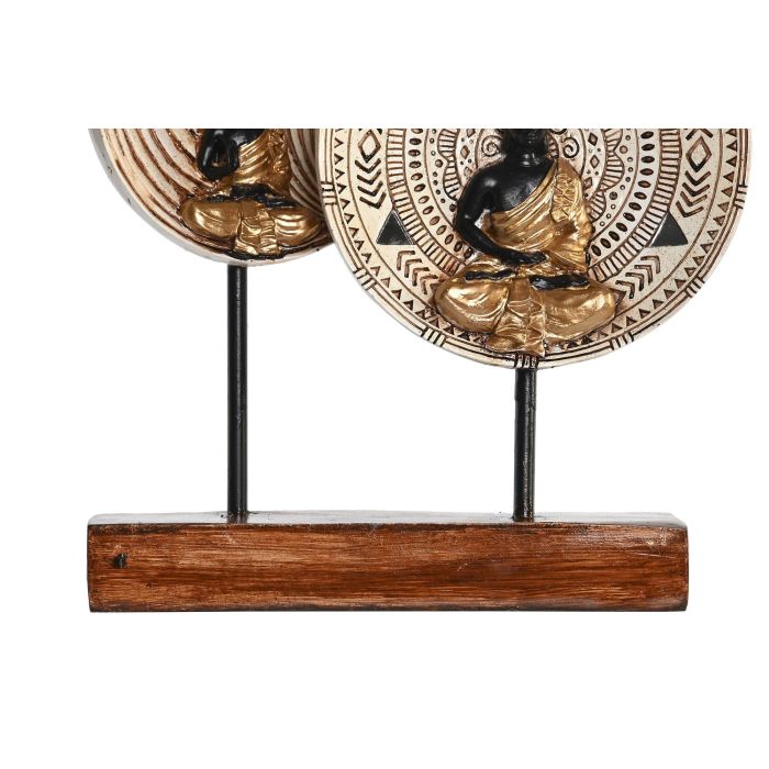 DKD Home Decor Figura Oriental Beige Azul Resina Metal 6.7 x 25.6 x 25 cm (2 Unidades) 1