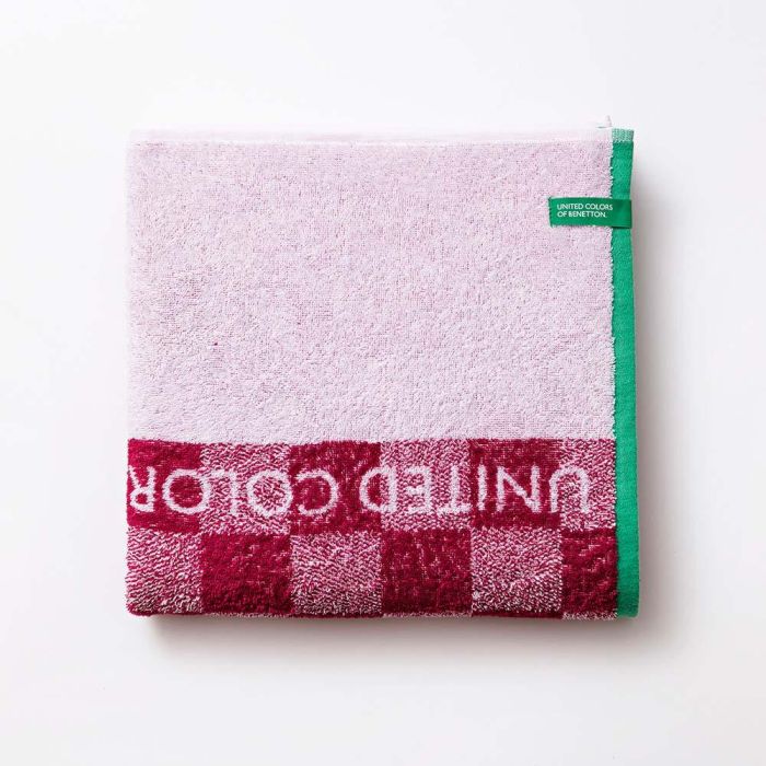 Toalla de Playa Benetton Squares Rosa (70 x 140 cm) 1 Toalla de Playa Benetton Squares Rosa (70 x 140 cm) 1