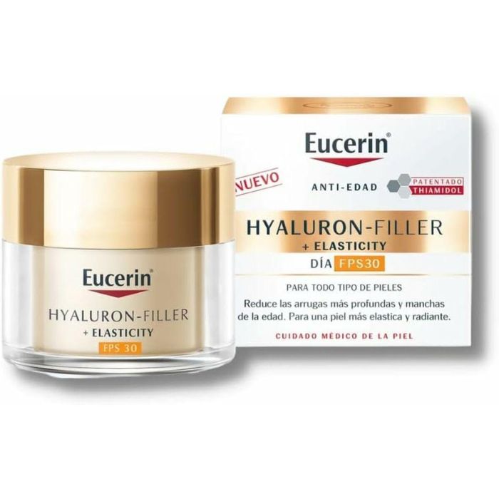 Eucerin Hyaluron-Filler + Elasticity Set Día SPF30 50ml + Contorno Ojos SPF20 15ml para Arrugas Profundas y Manchas de Edad 1