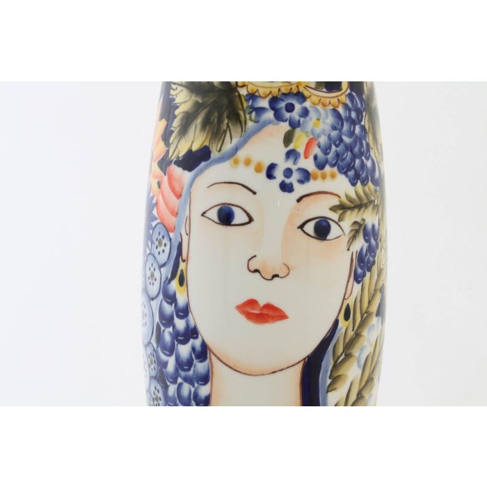 DKD Home Decor Jarrón Margot Porcelana Shabby Multicolor Azul 14 x 39 x 14 cm 1