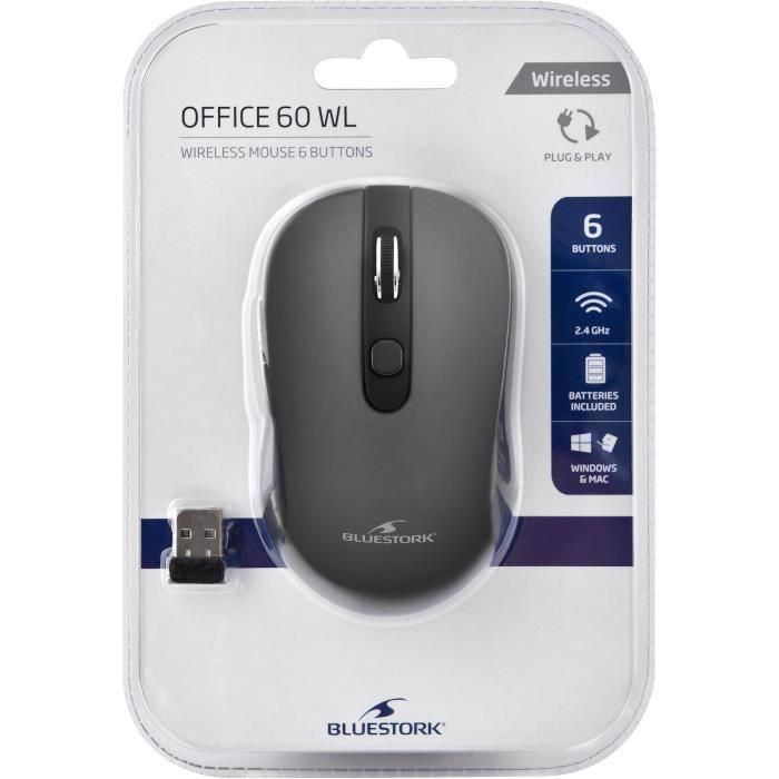 Bluestork M-WL-OFF60 ratón Ambidextro RF inalámbrico Óptico 1600 DPI 3 Bluestork M-WL-OFF60 ratón Ambidextro RF inalámbrico Óptico 1600 DPI 3