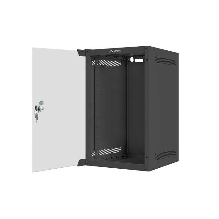 Lanberg WF10-2309-10B Armario Rack 9 Unidades 280x310 mm, Bastidor de Pared, Acero, Negro, Capacidad 20 kg 1