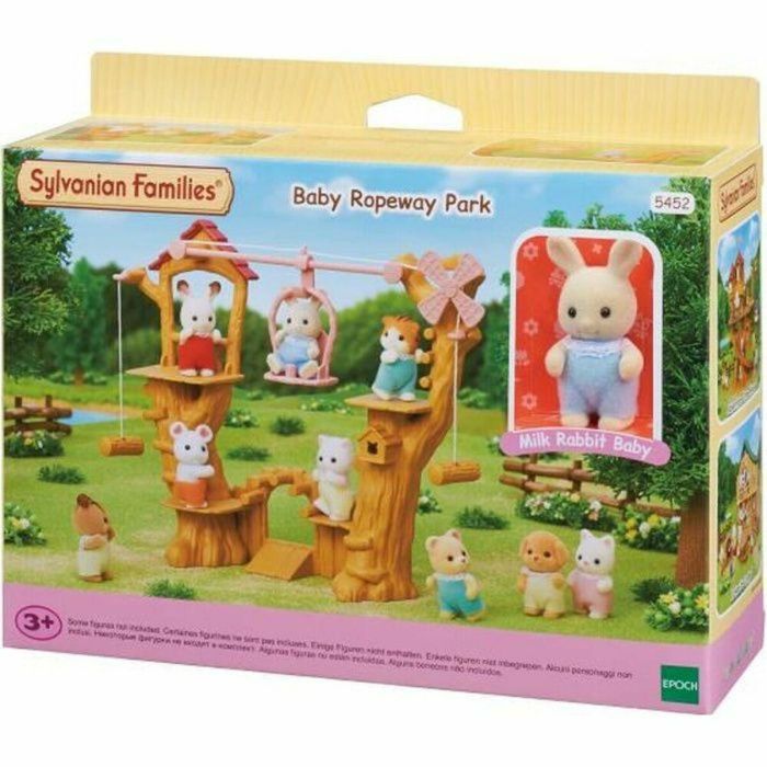 Sylvanian Families 5452 The Baby Zip Line Set con Figura Henry Conejo Bebé y Tirolesa para Casa del Árbol