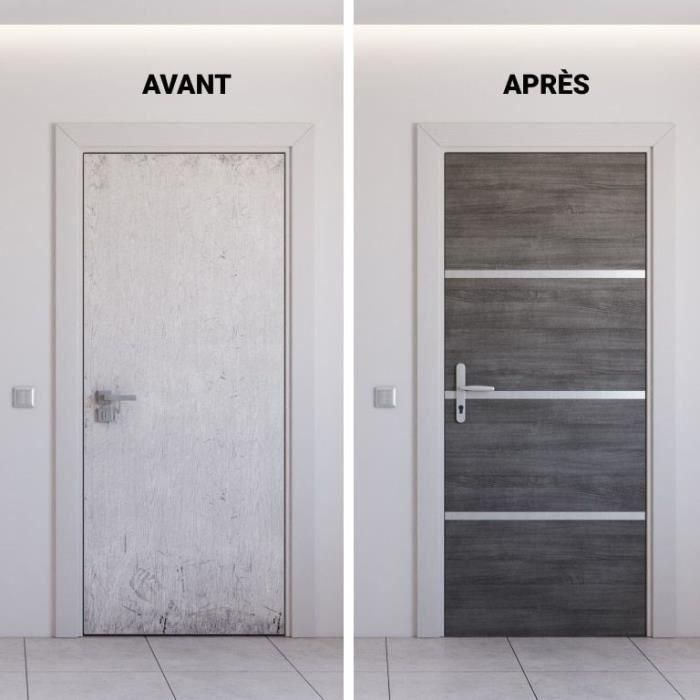 Kit de Renovación para Puerta Interior - NORDLINGER PRO - 4 Hojas 85 x 50 cm y 3 Perfiles 85 x 2 cm - Gris Ágata 3 Kit de Renovación para Puerta Interior - NORDLINGER PRO - 4 Hojas 85 x 50 cm y 3 Perfiles 85 x 2 cm - Gris Ágata 3