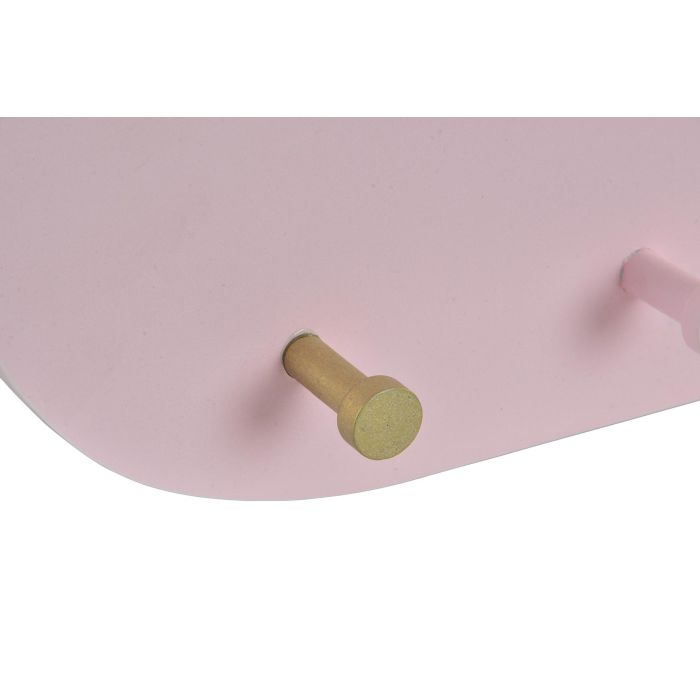 DKD Home Decor Perchero de Madera para Bebé, Diseño Cisne Colección Swan, Blanco y Rosa Palo, 40 cm Ancho, 38.5 cm Alto, Pack 2 Unidades 2