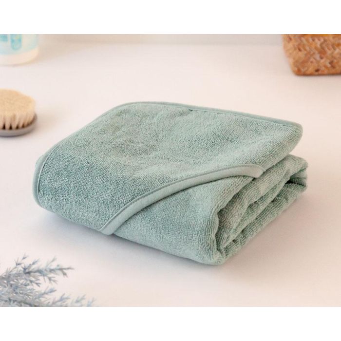 KioKids Toalla de Baño Bebé 100% Bambú con Capucha Sage 100x100 cm - Hipoalergénica Oekotex Standard 100