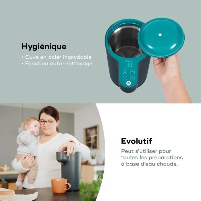 BABYMOOV Milky Now Preparador de Biberones, Calienta Agua a Temperatura Exacta y la Mantiene Caliente 6 Horas, Dispensador Automático 60ml, Pantalla Táctil 4 BABYMOOV Milky Now Preparador de Biberones, Calienta Agua a Temperatura Exacta y la Mantiene Caliente 6 Horas, Dispensador Automático 60ml, Pantalla Táctil 4