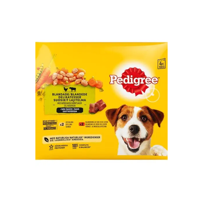 Pedigree Bolsitas 4Pack Pate Ternera Y Aves 52x100 gr