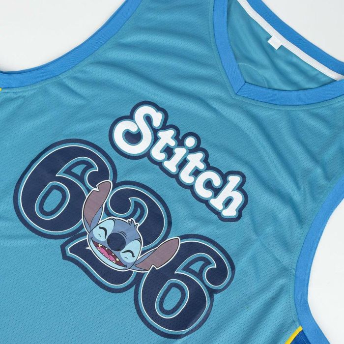 Camiseta de baloncesto Stitch Azul Unisex 2 Camiseta de baloncesto Stitch Azul Unisex 2