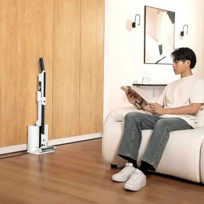 Aspiradora escoba inalámbrica - Estación EZICLEAN Cyclomax R15 - 20000 Pa - 30 min - 2,2 L - Blanco / Negro 5