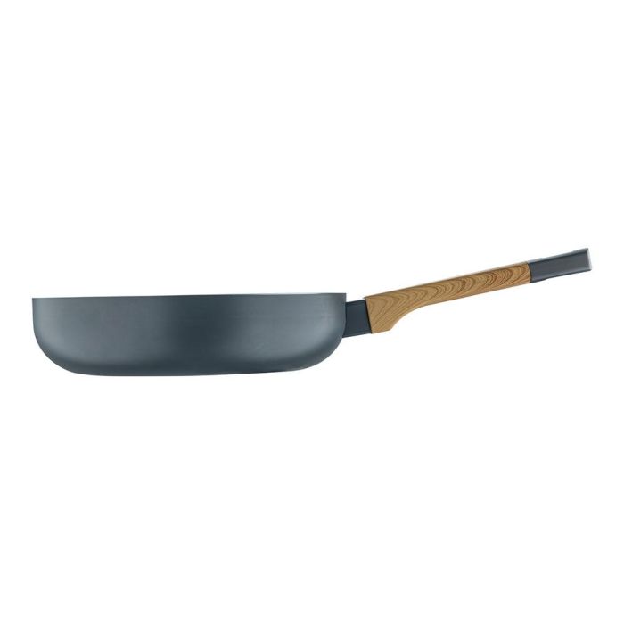 San Ignacio Sartén de Aluminio Prensado Ø26 cm, Interior PPG Fusion Gris, Mango de Madera, Inducción, Sin PFOA ni BPA 1