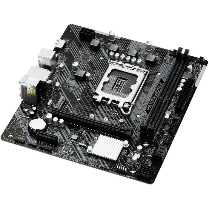 Asrock Placa Base H610M-HDV/M.2, Compatible con Intel Core 12ª-14ª Gen, DDR4 3200MHz, M.2, HDMI 2.1, Micro ATX 2