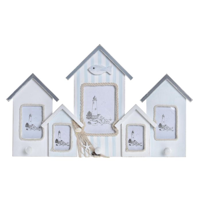 Perchero Pared Mediterraneo DKD Home Decor Azul Blanco 5 x 28 x 47 cm