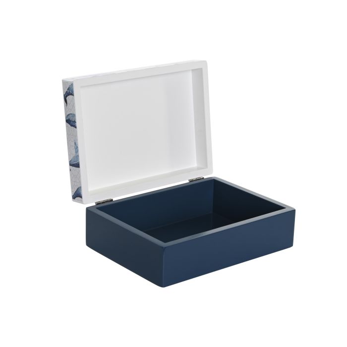 Caja Mediterraneo DKD Home Decor Azul Celeste Azul Marino 14.5 x 7.5 x 20 cm Set de 2 2