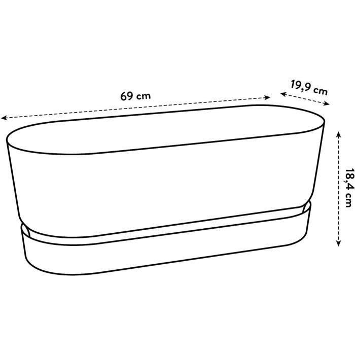 Greenville Oval Planter - Plastic - Ø70 - Cemento vivo 1