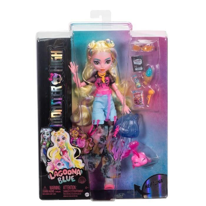 Monster High-Muñeca Azul Lagoona-Muñeca con Animal y Accesorios HXH75 4 Monster High-Muñeca Azul Lagoona-Muñeca con Animal y Accesorios HXH75 4
