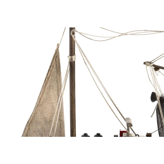 DKD Home Decor Barco Verde Marron Oscuro Madera 13 x 35 x 40 cm 3