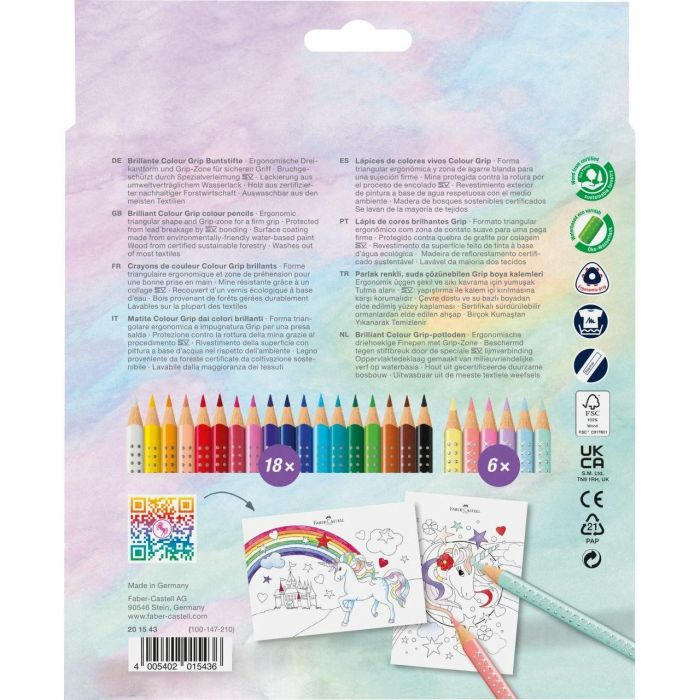 Faber castell lápices de colores colour grip estuche de 18 +6 sparkle color 1 Faber castell lápices de colores colour grip estuche de 18 +6 sparkle color 1