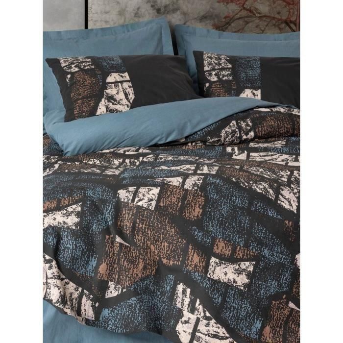 Juego de cama - 1 funda nórdica 220x240 cm + 2 fundas de almohada 60x60 cm - 100% algodón - Verde 3 Juego de cama - 1 funda nórdica 220x240 cm + 2 fundas de almohada 60x60 cm - 100% algodón - Verde 3
