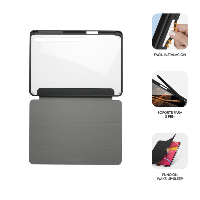 SUBBLIM SUBCST-5SC510 Funda para Tablet Samsung Galaxy Tab S9+/S9 FE+ 12.4" (31.5 cm) Folio Negro Transparente con Slot S Pen 3
