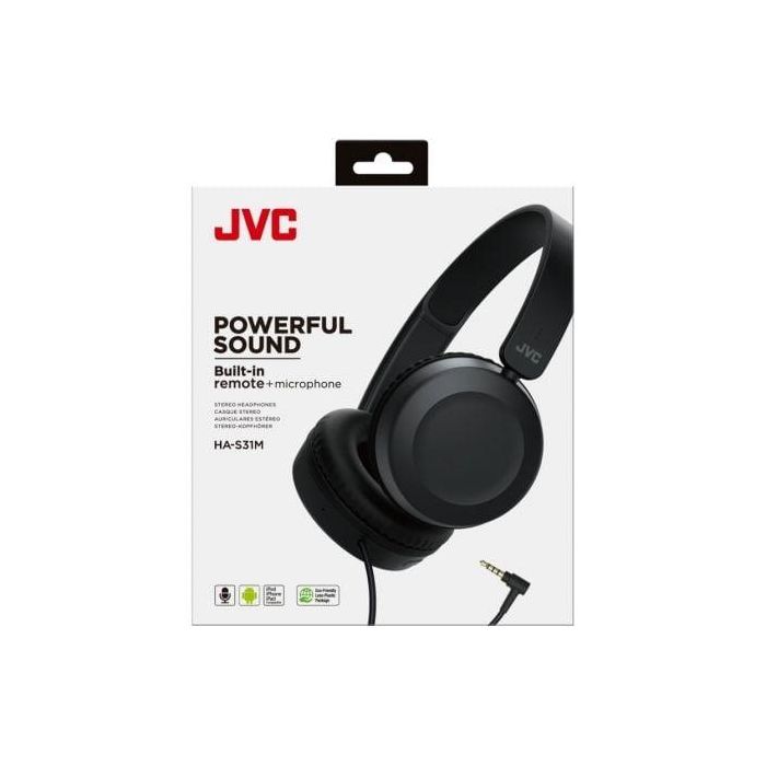 Auriculares JVC HA-S31M/ con Micrófono/ Jack 3.5/ Negros 4 Auriculares JVC HA-S31M/ con Micrófono/ Jack 3.5/ Negros 4