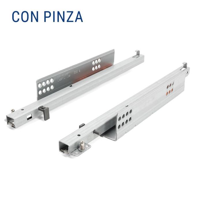 DTC Tourpush Guía Oculta Invisible Extracción Parcial para Cajones 550mm PUSH Sin Tiradores 20kg Zincado Deslizamiento Suave