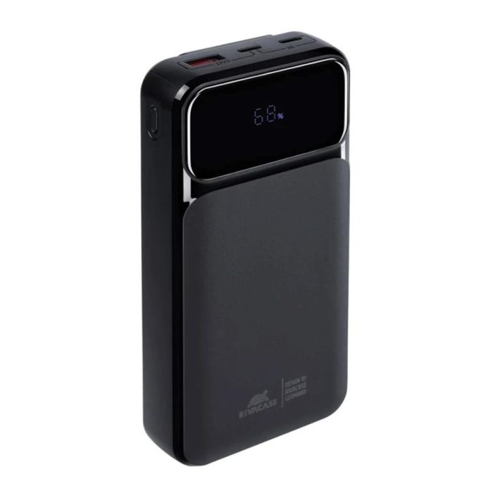 Rivacase VA2221 Powerbank 20000 mAh 22.5W con cables USB-C, Lightning, USB-A, carga rápida y pantalla de nivel de carga Rivacase VA2221 Powerbank 20000 mAh 22.5W con cables USB-C, Lightning, USB-A, carga rápida y pantalla de nivel de carga