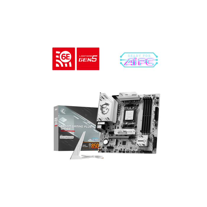 MSI 911-7E81-001 Placa Base B850M GAMING PLUS WIFI6E AMD AM5 DDR5 WiFi 7 BT 5.4 Micro ATX para Ryzen 7000/8000/9000 Series MSI 911-7E81-001 Placa Base B850M GAMING PLUS WIFI6E AMD AM5 DDR5 WiFi 7 BT 5.4 Micro ATX para Ryzen 7000/8000/9000 Series