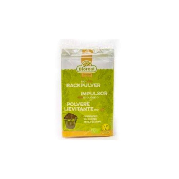 BIOREAL Impulsor Pastelería Ecológico para Bizcochos y Repostería, Sin Gluten, Vegano, Sin Fosfatos, 3 Uds x 15 g