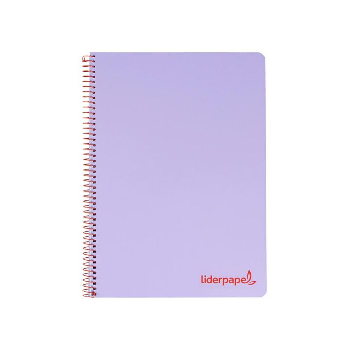 Cuaderno Espiral Liderpapel A4 Wonder Tapa Plastico 80H 90 gr Cuadro 4 mm Con Margen Color Violeta 5 unidades 1