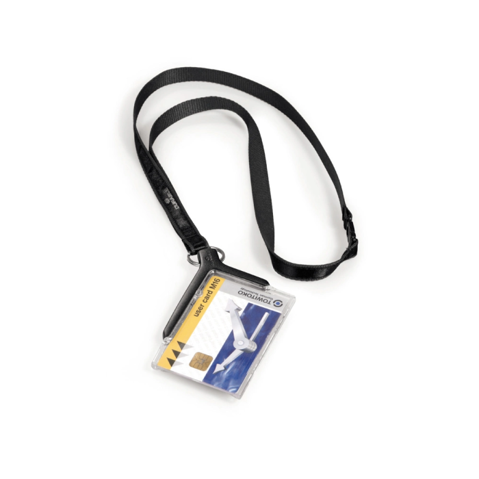 Durable Identificador con cordón plano acrílico diagonal 54x85mm Color Antracita 1