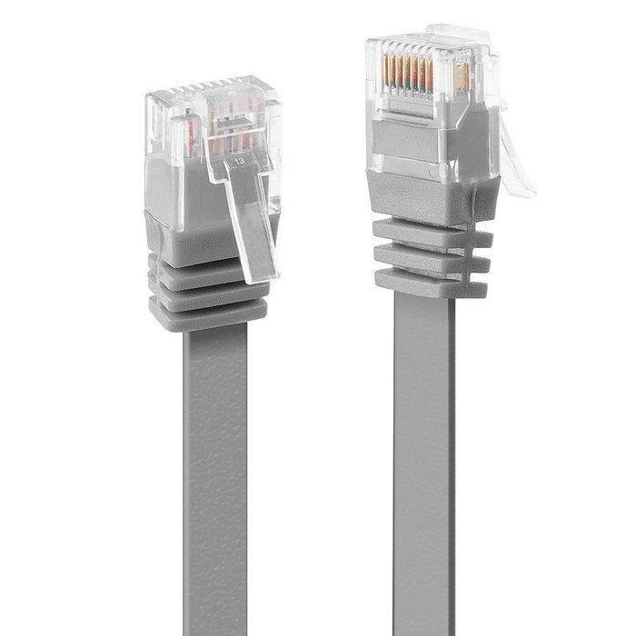 Lindy 5m Cat.6 U/UTP Flat Network Cable, Grey Lindy 5m Cat.6 U/UTP Flat Network Cable, Grey