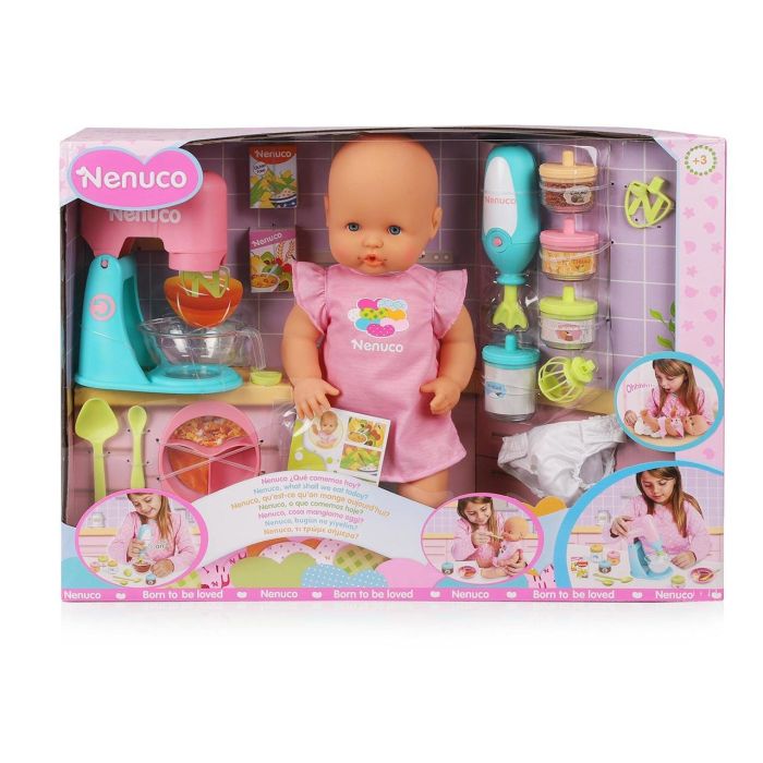 Nenuco Muñeco ¿Qué comemos hoy? con Batidora normal y de reposteria, muchos accesorios, 42 cm para niños de +3 años 1 Nenuco Muñeco ¿Qué comemos hoy? con Batidora normal y de reposteria, muchos accesorios, 42 cm para niños de +3 años 1