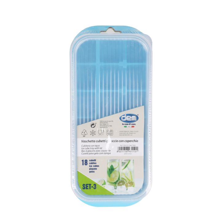 Cubitera Prb Set-3 con tapa para 18 cubitos - Dem (12 Cajas) 1 Cubitera Prb Set-3 con tapa para 18 cubitos - Dem (12 Cajas) 1