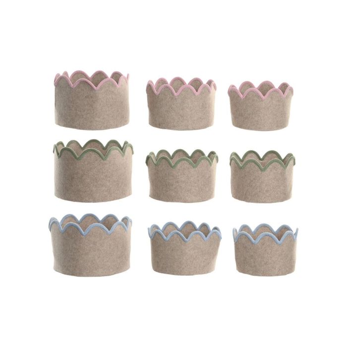 DKD Home Decor Cesta Kids, Set de 3 Unidades, Rosa y Verde, 30 x 20 x 30 cm 0 DKD Home Decor Cesta Kids, Set de 3 Unidades, Rosa y Verde, 30 x 20 x 30 cm 0
