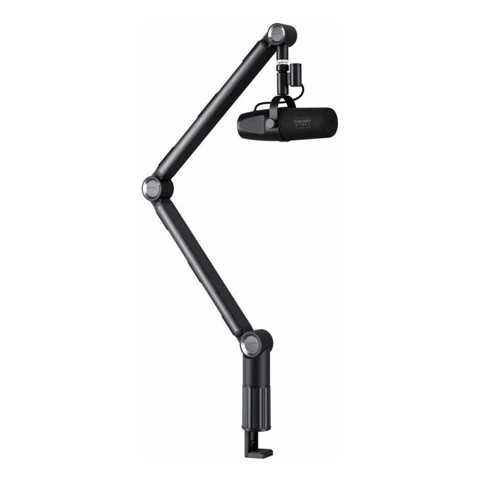 Cherry NGALE BOOM ARM Soporte de Brazo para Micrófono, Base Escritorio, Aluminio, Negro, 3/8 5/8 1