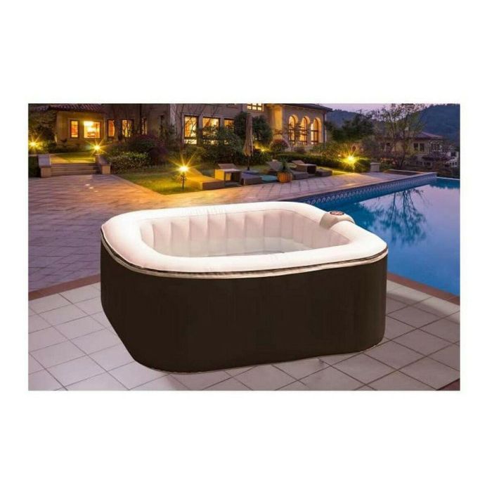 Sunspa Spa Hinchable Cuadrado Laminado para 4 Personas - Estructura Reforzada y Calentador Integrado - 1.55 x 0.65 m
