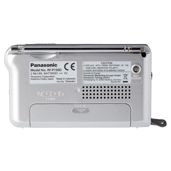 Panasonic Radio Portátil AM/FM Analógica Plata con Altavoz y Entrada Auriculares 1