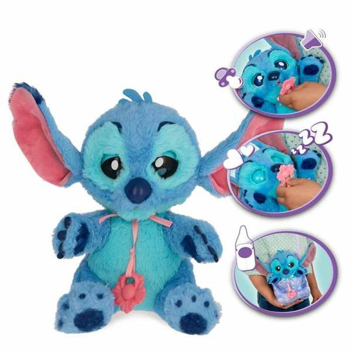 Imc Toys Stitch Peluche Cachorro Interactivo Baby Paws con Sonido, Bolsa Transportable, Chupete y Pilas AAA Incluidas +18 Meses 7