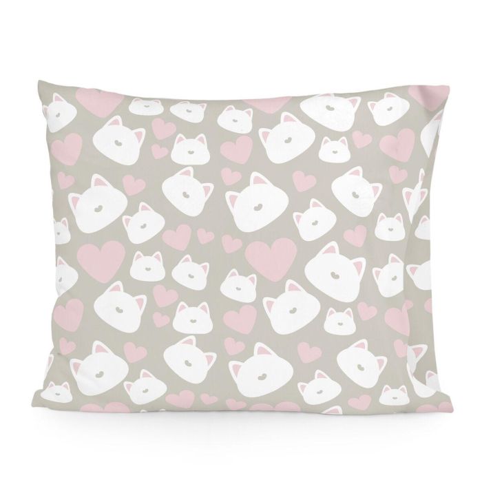 Funda de almohada HappyFriday Happynois Kitty Multicolor 60 x 70 cm