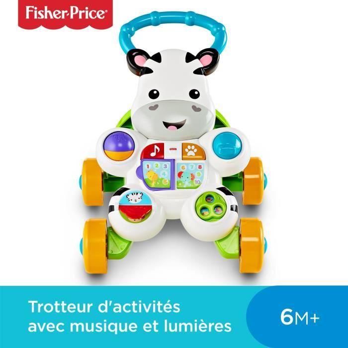 Fisher-Price Andador Interactivo Cebra My Talking Zebre Trotter - Aprendizaje Sentado y de Pie con Actividades, Sonidos y Luces - 6 Meses+ 1
