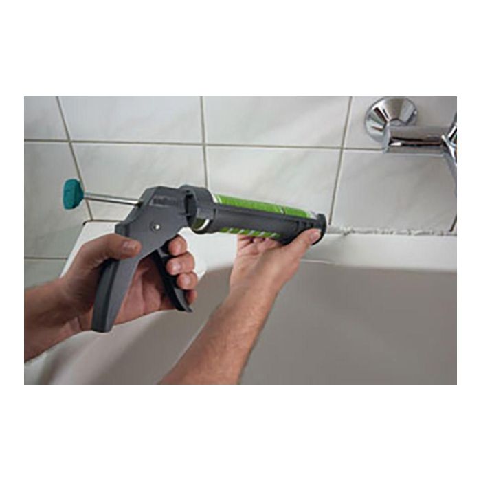 Wolfcraft Pistola Selladora MG 100 para Silicona y Fibra Acrílica Profesional Doméstico Metal PVC Negro Verde Antigoteo 1