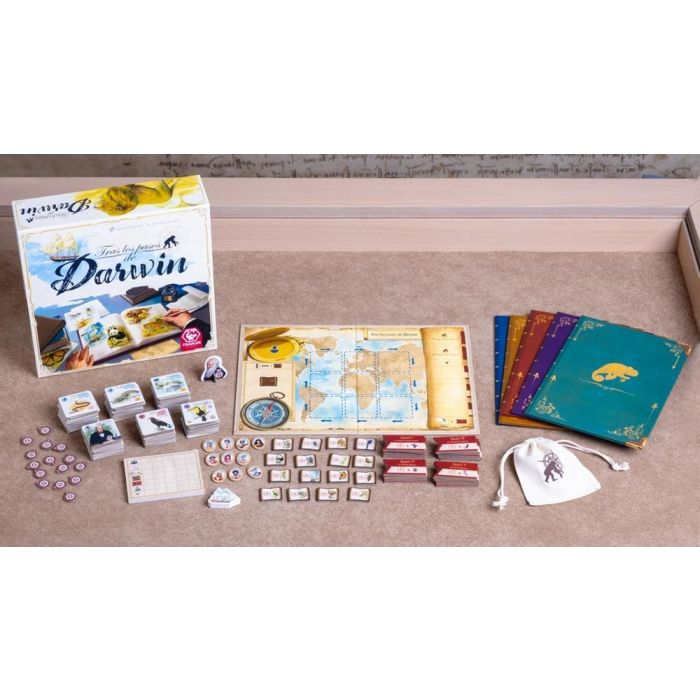 Tranjis Games Tras Los Pasos de Darwin - Juego de Mesa Familiar de Estrategia y Aventura Educativa para 2 a 5 Jugadores a Partir de 8 Años