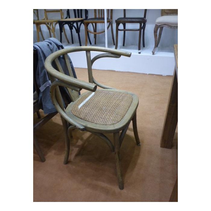 DKD Home Decor Silla 50 x 75 x 56 cm Blanco Olmo Ratan Rejilla 1