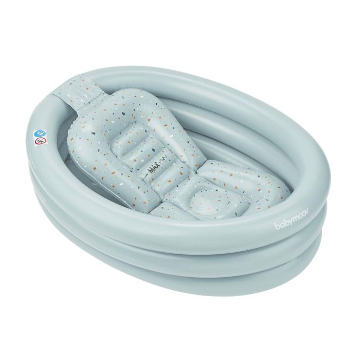 Babymoov AQUADOTS Bañera Hinchable Compacta para Bebé con Tumbona Extraíble, Fondo Cómodo y Válvula Antirretorno, Desde el Nacimiento