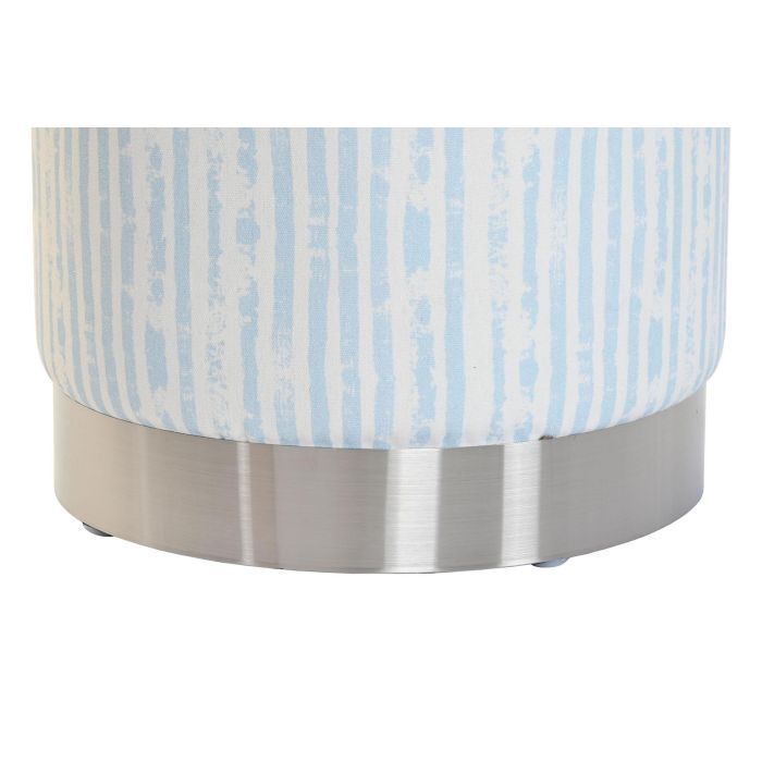 DKD Home Decor Reposapies Estilo Mediterráneo con Rayas Azul y Blanco. Fabricado en Poliéster y Metal. Medidas: 34x34x40 cm. Asiento 41 cm 2 DKD Home Decor Reposapies Estilo Mediterráneo con Rayas Azul y Blanco. Fabricado en Poliéster y Metal. Medidas: 34x34x40 cm. Asiento 41 cm 2